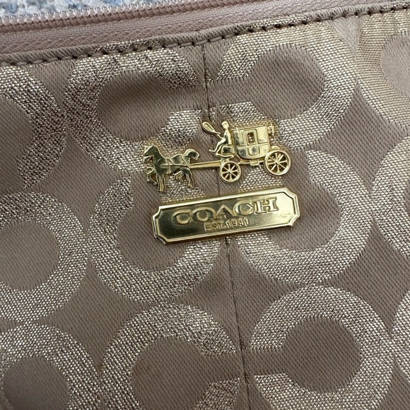 Coach Mia Signature Khaki Gold Lurex Top Handle Purse - NWOT - Picture 5 of 5